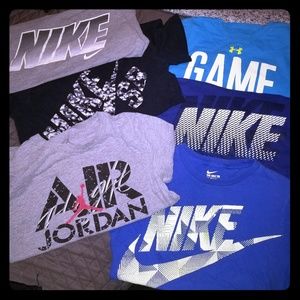 6 Nike, Under Armour and 1 Jordan shirt